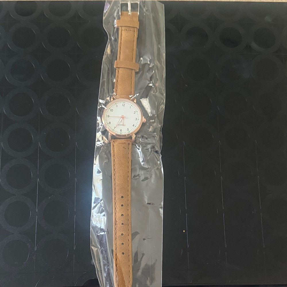 Women's Tan Leather Strap Watch